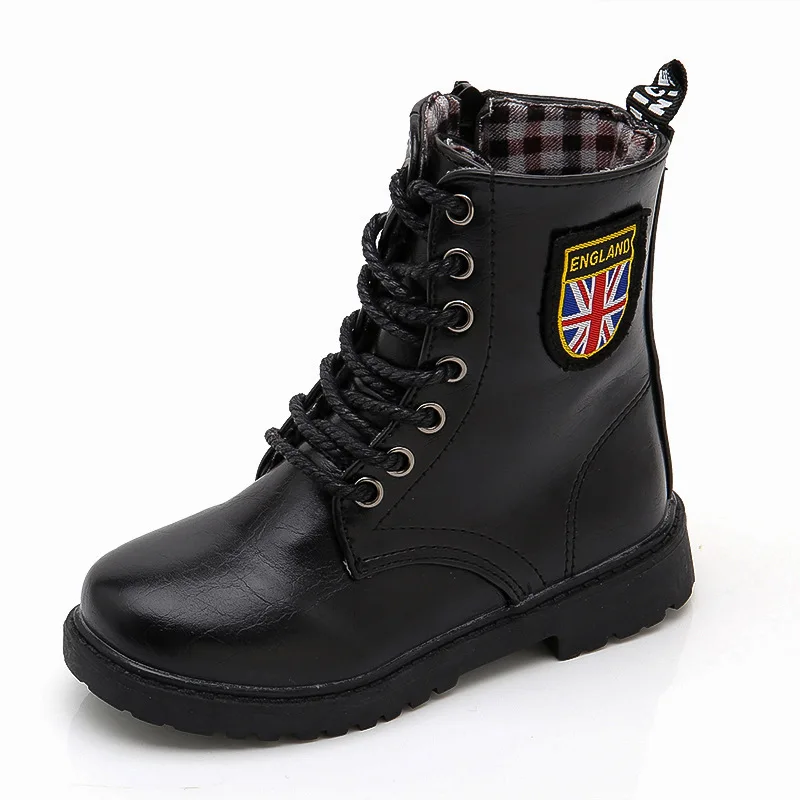 

Superstarer kids shoes winter plus velvet warm small leather kids girls boots