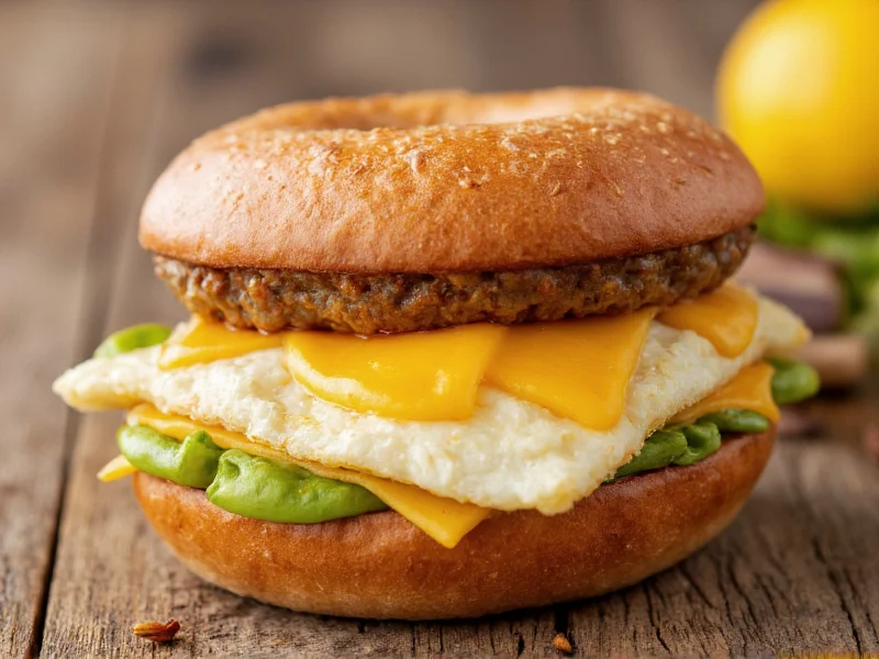 sausage egg and cheese bagel