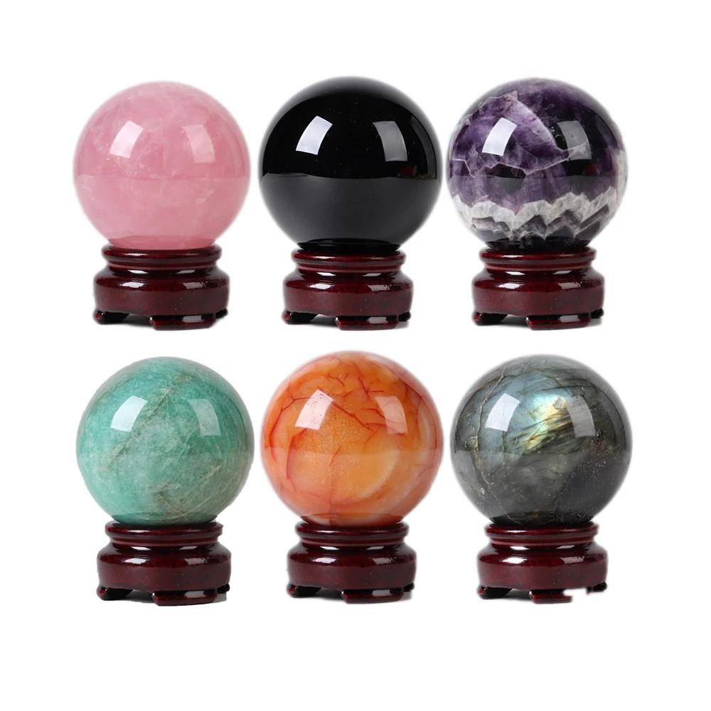 

Wholesale natural crystal sphere healing quartz ball polished gemstone ornaments