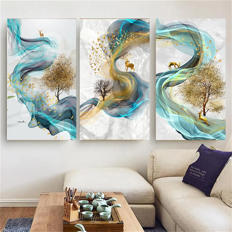 

Home Paintings House Decor Decorative Animal Anime Wall Frameless Scenery Solid Wood Photo Frame Abstract Painting