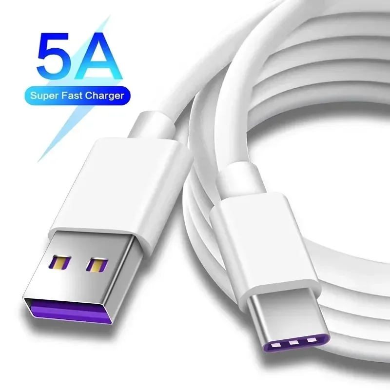 1m USB Type C Cable 5A Quick Charge 3.0 For Huawei For Samsung Note 9 USB-C Wire Fast Charging Cord Charger Usb c Type-c Data