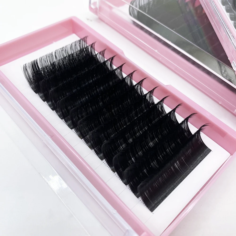 

Private label korean individual cashmere faux mink lashextensions las extension supplies 25mm volume eyelash extensions, Black