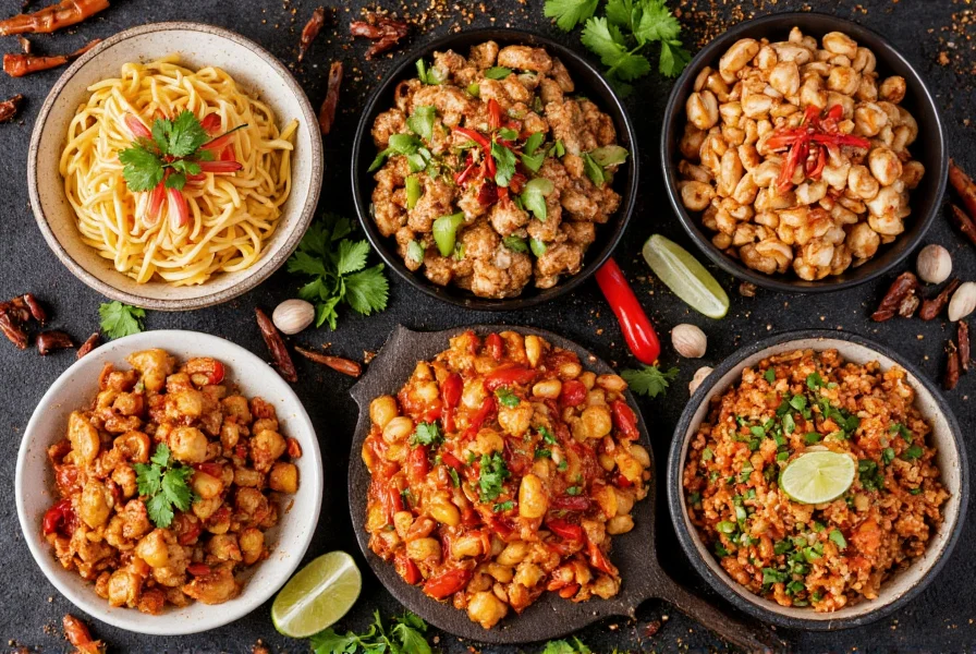 Various Asian dishes featuring garlic chili paste including stir-fry, dipping sauce, and marinade applications