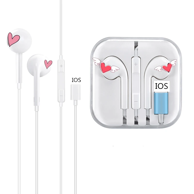 

hands free headphone earbuds with microphone wired earbuds earphones for iphone 7 8 xs max, White