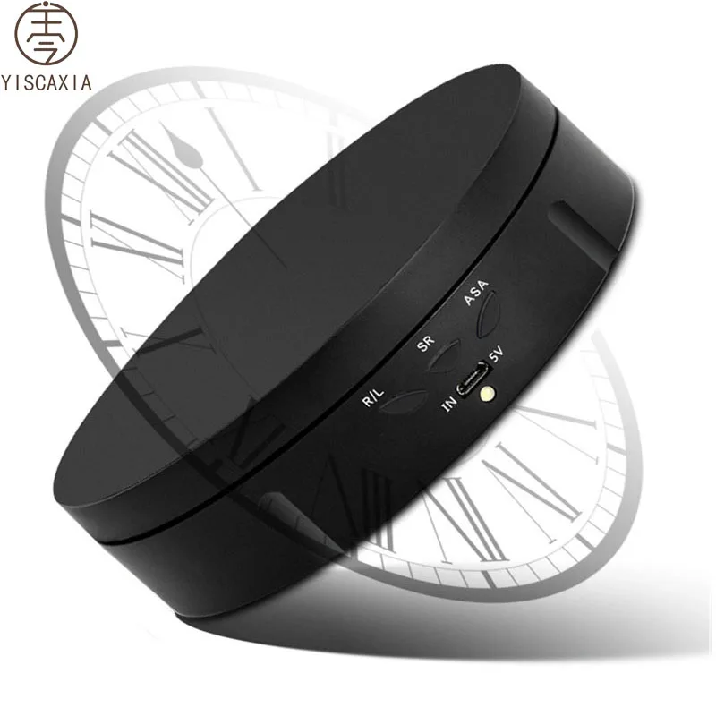 

Yiscaxia 146mm 10kg 3 Speeds Electric Rotating Display Stand 360 Degree Turntable Jewelry Holder USB Plug-in/18650 Battery ABS
