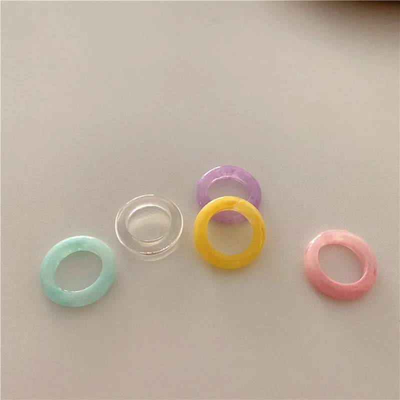 

Clear Crystal Acrylic Atone Ring Fashion Party Chunky Gold Plated Classical Jewelry Girl Transperate Plastic Ring