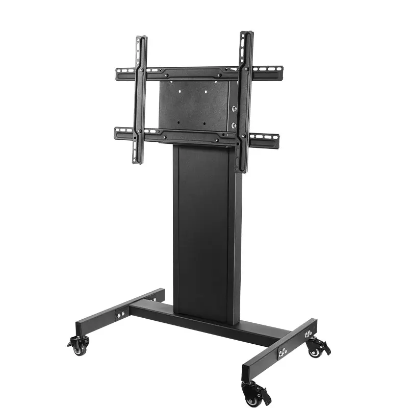 

2022 hot selling tv cart stand mobile stand carts 32-65 inches rack rotating display floor with wheels workstation rolling tilt, Black
