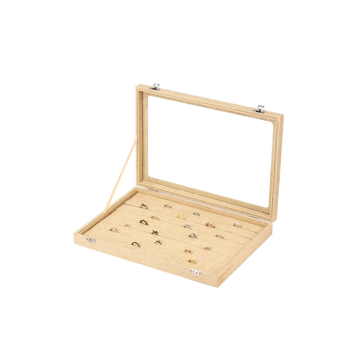 

New Design Wedding Ring Box Velvet Jewlery Packaging Women's Jewelry Display Set Earrings Packaging With Logo Red Jewellery Box