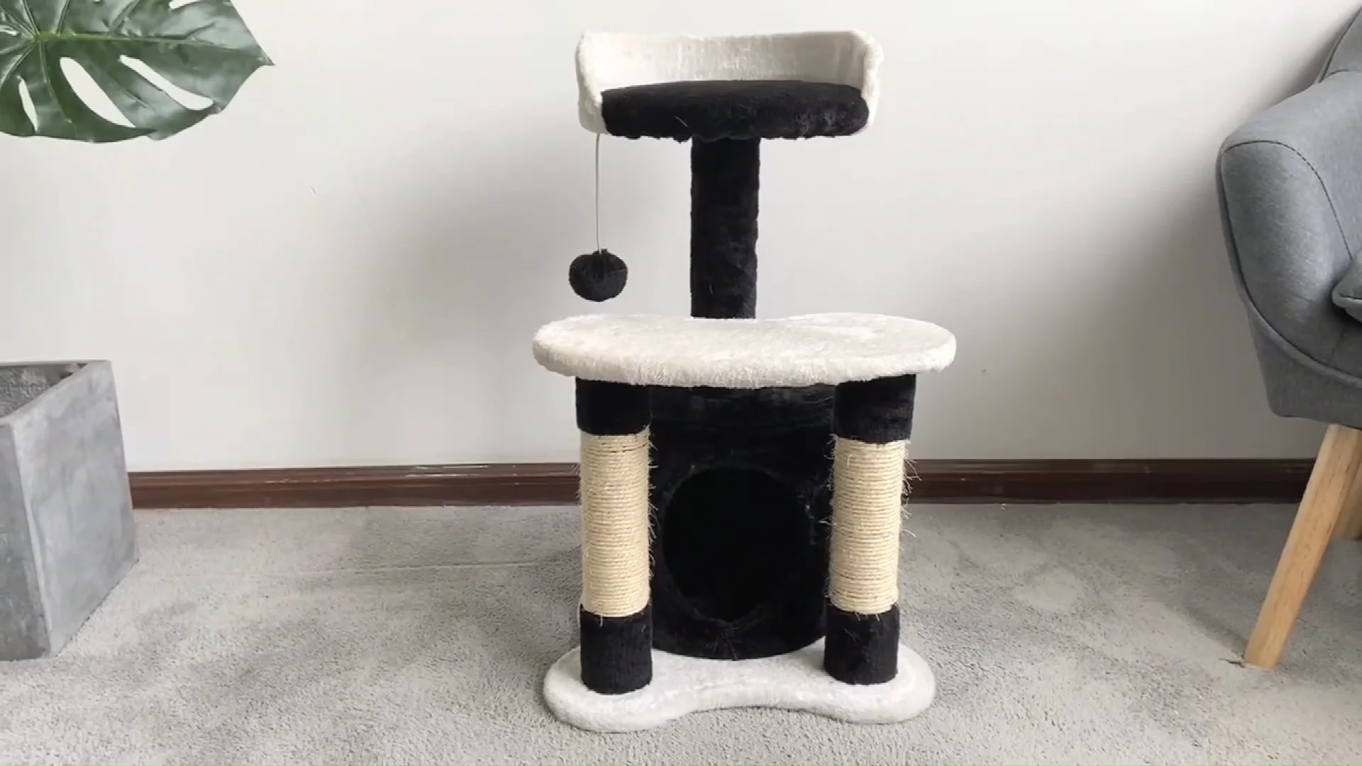 Two Layers Small Size Dark Grey High Quality Cat Trees Buy Cat Trees