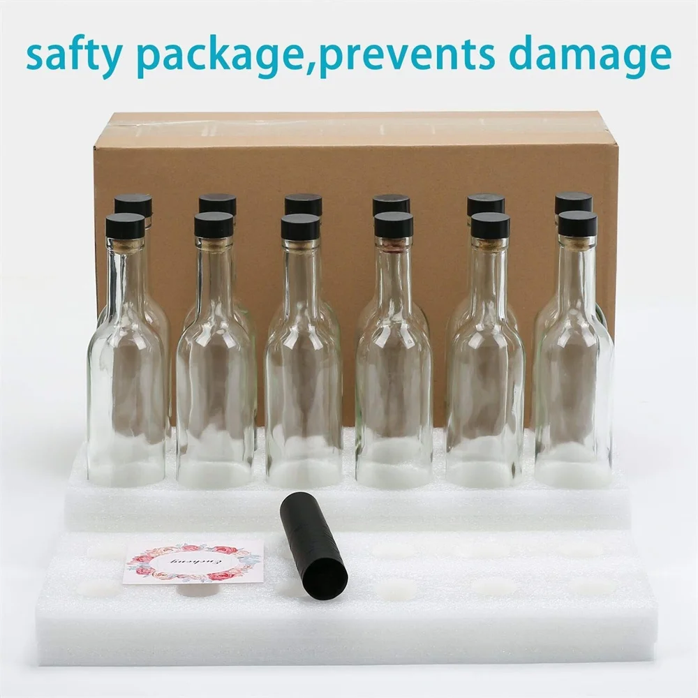 12 Oz Glass Bottles With Cork Lids,Home Brewing Bottles Juicing Bottles