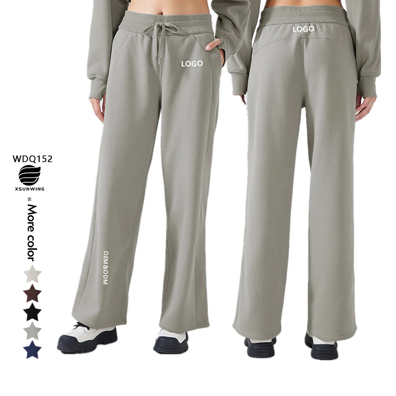 Xsunwing Winter Women Sport Pants Sweatpants Workout Fleece Trousers Solid Thick Warm Winter Female Running Jogger Pants WDQ152