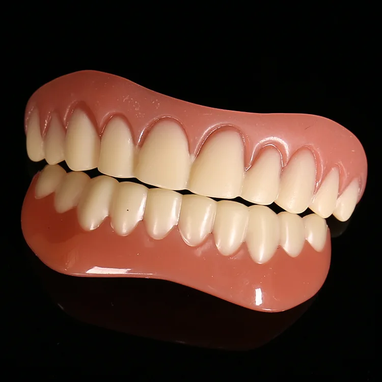 

Upper and lower False teeth cover Perfect Smile Veneers Comfort Fit Flex Denture Paste fake braces for Double row of teeth
