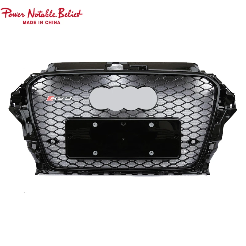 

Free shipping RS3 8V style car grille for Audi A3 S3 honeycomb front grill for Audi modification in stock 2014 2015 2016