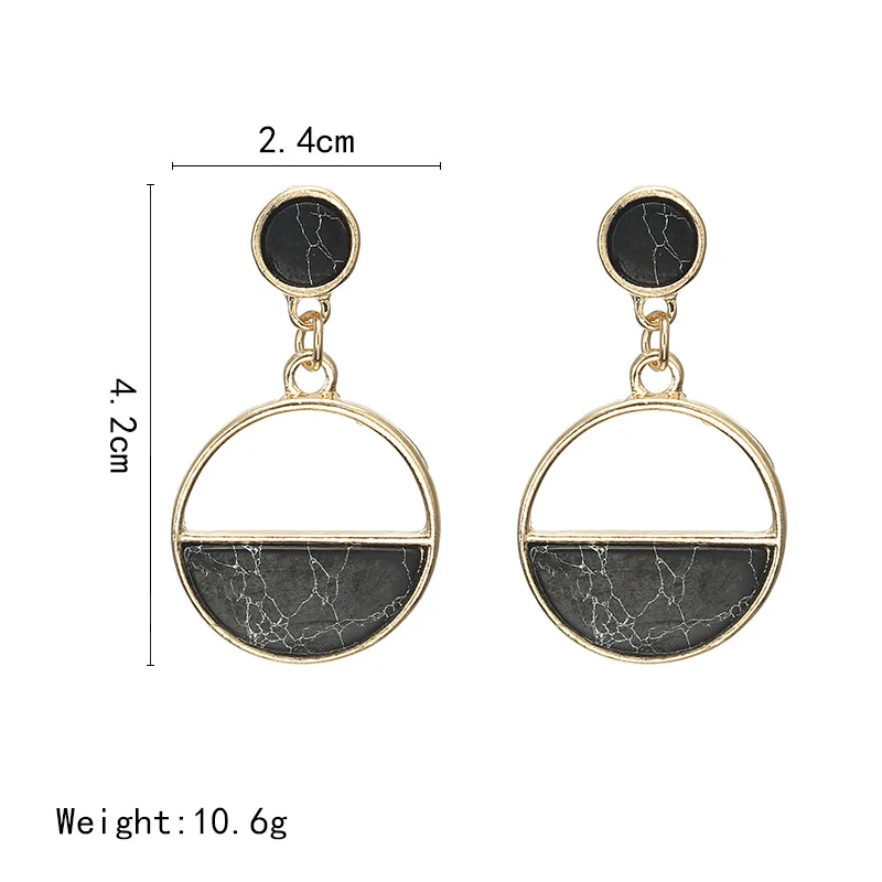 

2020 Trendy Colorful Turquoise Jewelry EarringsFashon Half Circle Earings For Women 2020, As picture