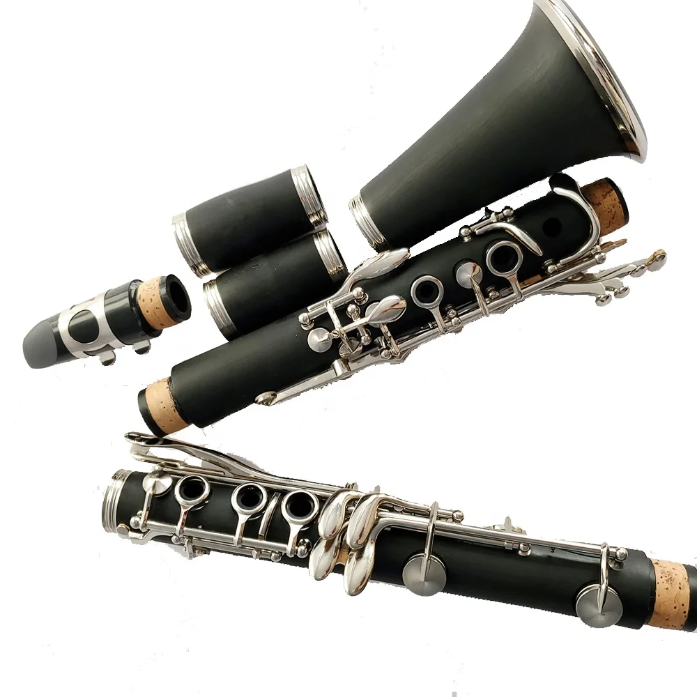 

Hot seller Klarinette ABS nickel-plated key black Bb clarinet, White clarine