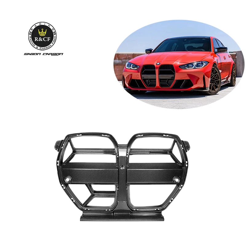 

2021+ G80 M3 CSL Style Dry Carbon Fiber Front Bumper Grille Nose Trim Bezel For BMW G80 M3 G82 M4