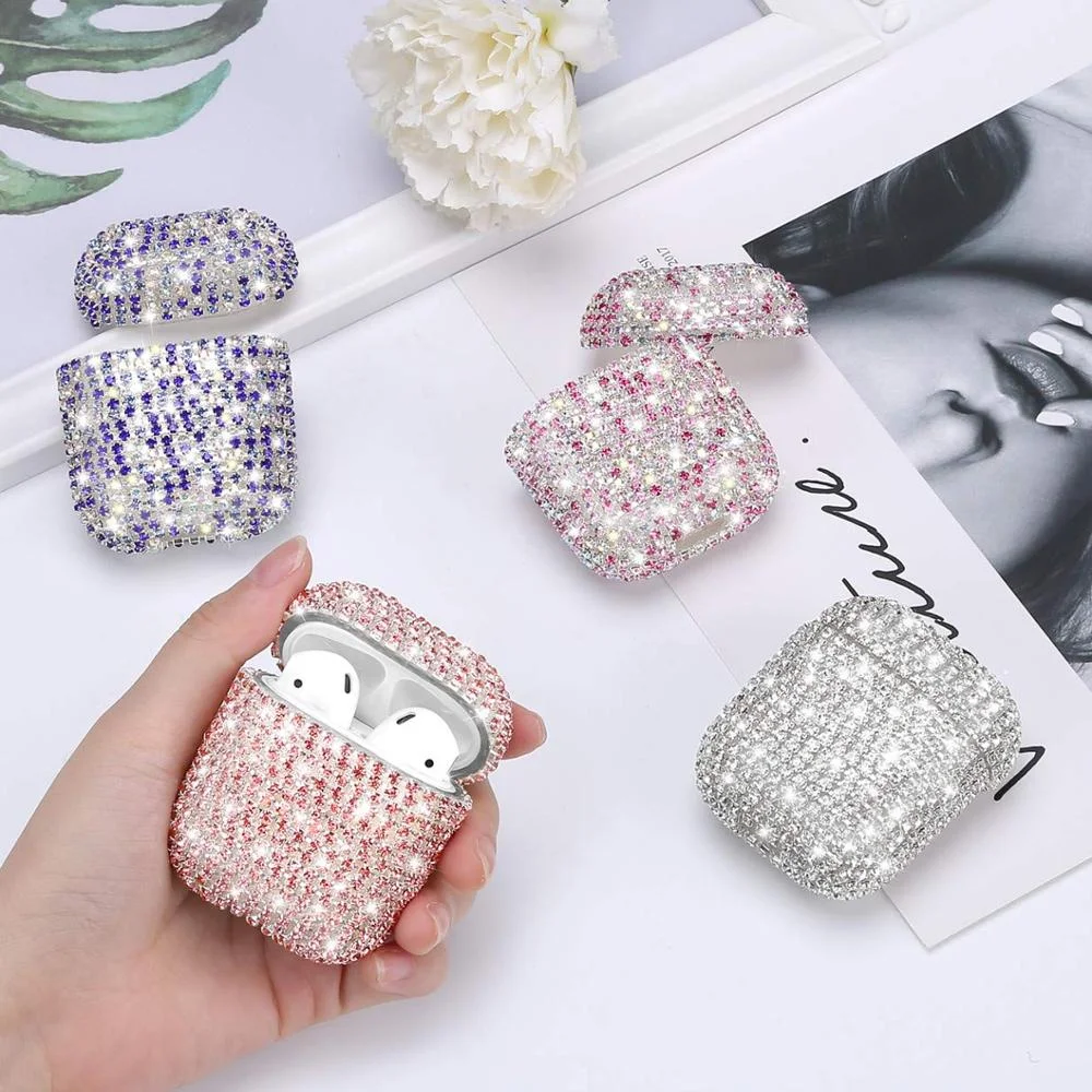 

Designers 2021 Bling Bling Luxury Shining White Diamond Case Cover For Airpod Fashion Wholesale Case For Airpod Pro