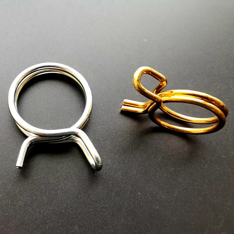 
Colorful Zinc plated double wire spring band type tubing clip pipe hose clamp 