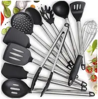 

Camping Cooking Tools Copper Stainless Steel Silicone 11 Piece Kitchen Utensil Set