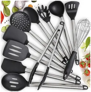 Image of Camping Cooking Tools Copper Stainless Steel Silicone 11 Piece Kitchen Utensil Set