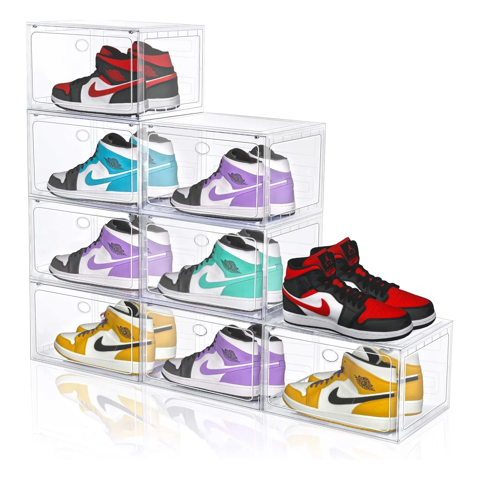 Export Quality Eco-Friendly Modern Foldable Household Shoe Storage Box 12 Pack Printed Rectangular Injection-Molded PP Boxes
