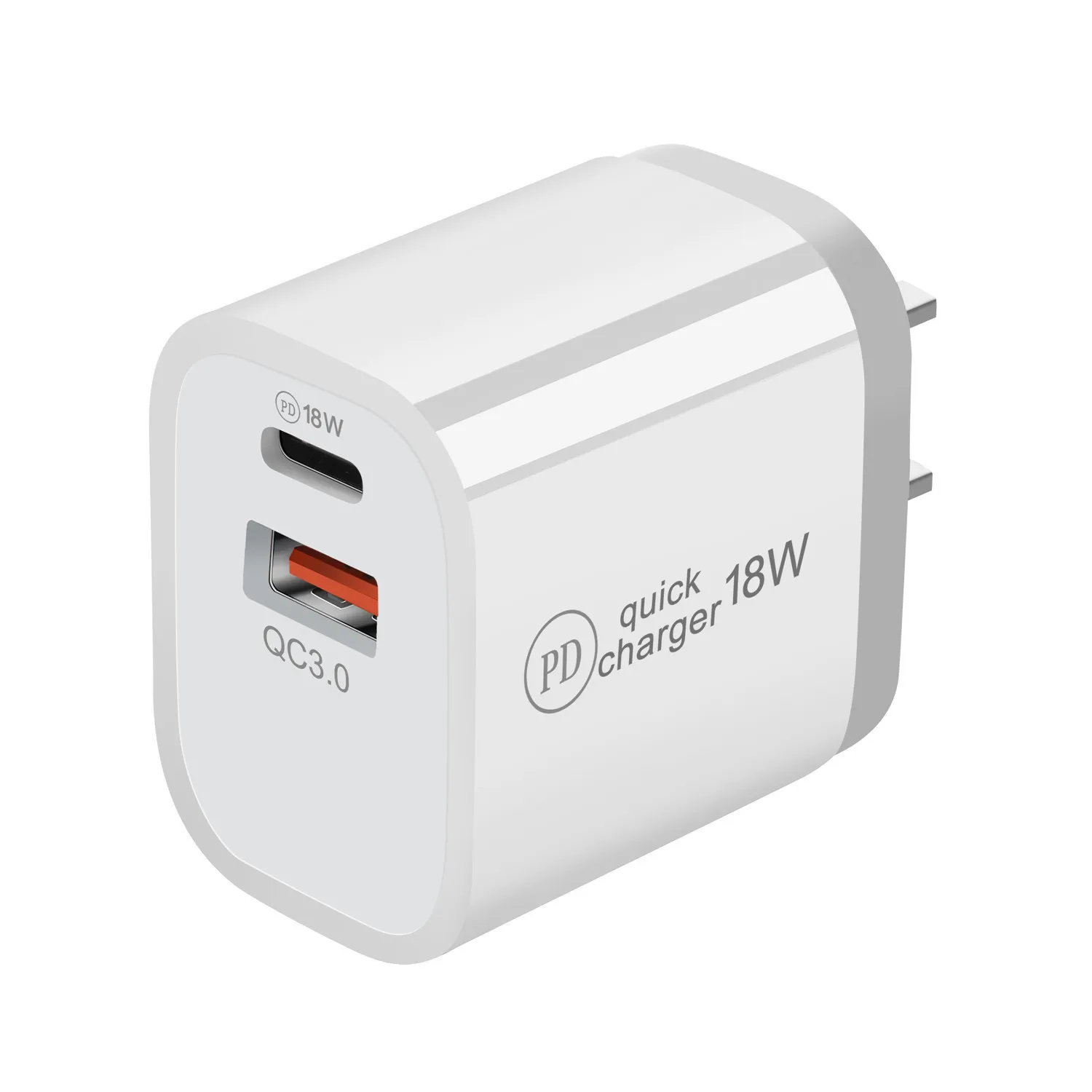 

High quality PD adapter 18w type c charger dual port US plug QC 3.0 usb fast chargers for mobile phone adapter