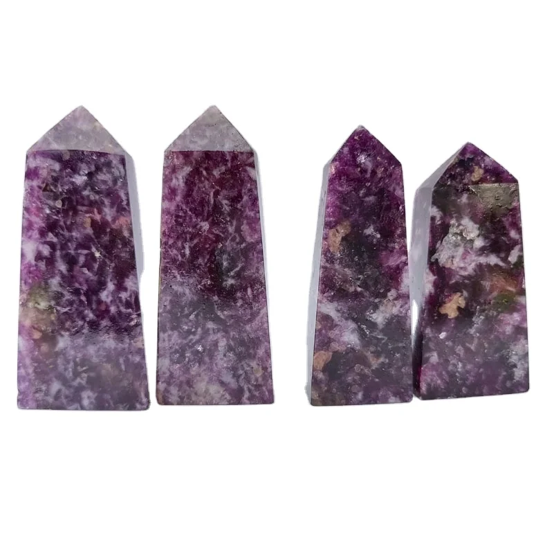 

Hot-selling natural purple mica single tip point natural crystal square tower for home decoration