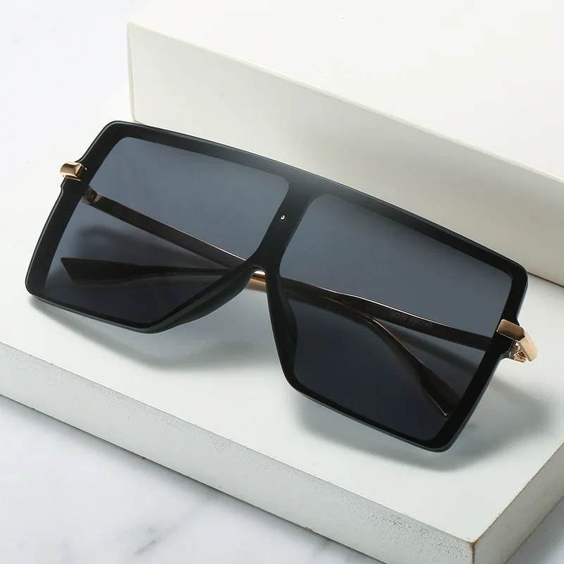 

High quality women fashion oversized square frame shield style big square windproof one piece lens ladies sunglasses