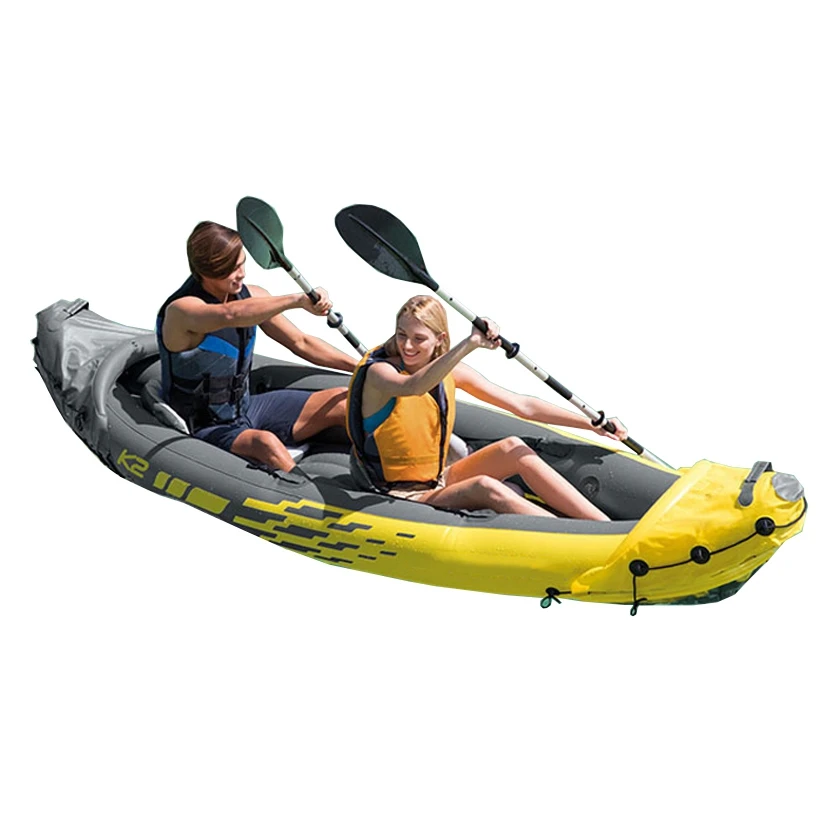 

2020 Wholesale Cheap Price High Quality Inflatable Two Person PVC fishing Kayak Canoe/Kayak Gonflable, Greyblue