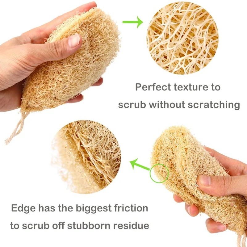100 Natural Biodegradable Bath Exfoliating Loofah Sponge Pads Natural