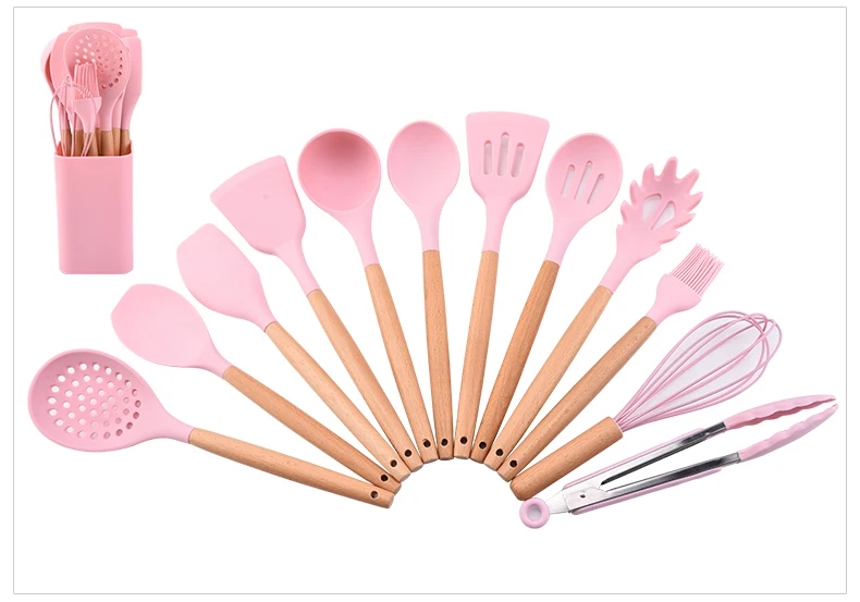 silicone utensil set with holder