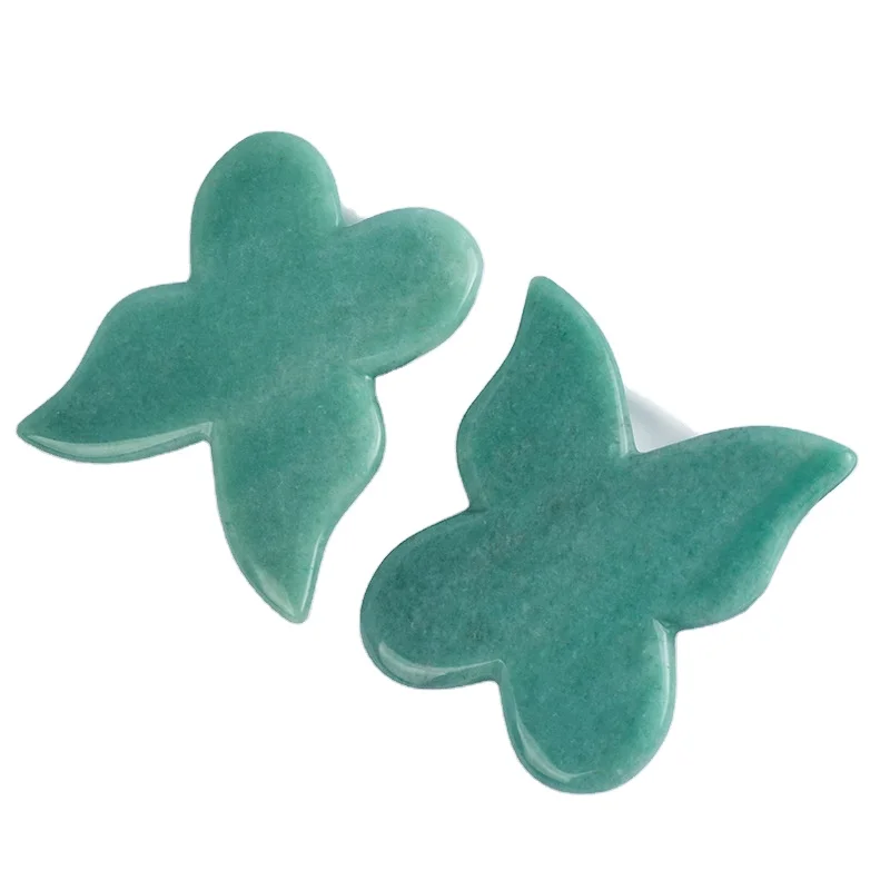 

Wholesale High Quality Green Aventurine Butterfly Shape Face and Body Natural Gem Stone Gua Sha Board