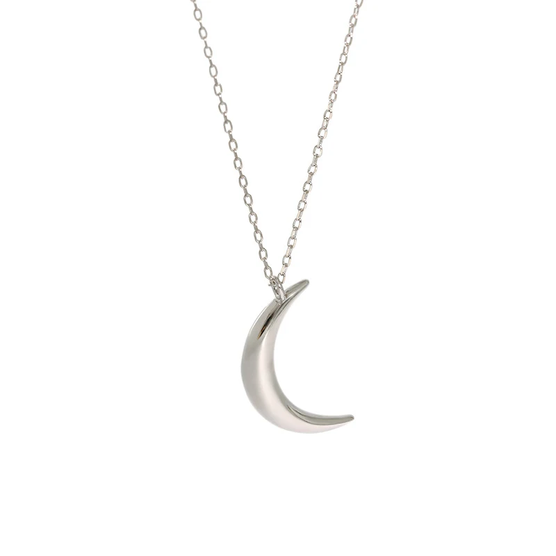 

Moon pendant fashion trendy design sterling silver 925 jewelry 18k gold plated vermeil necklace accessories women 2021 wholesale