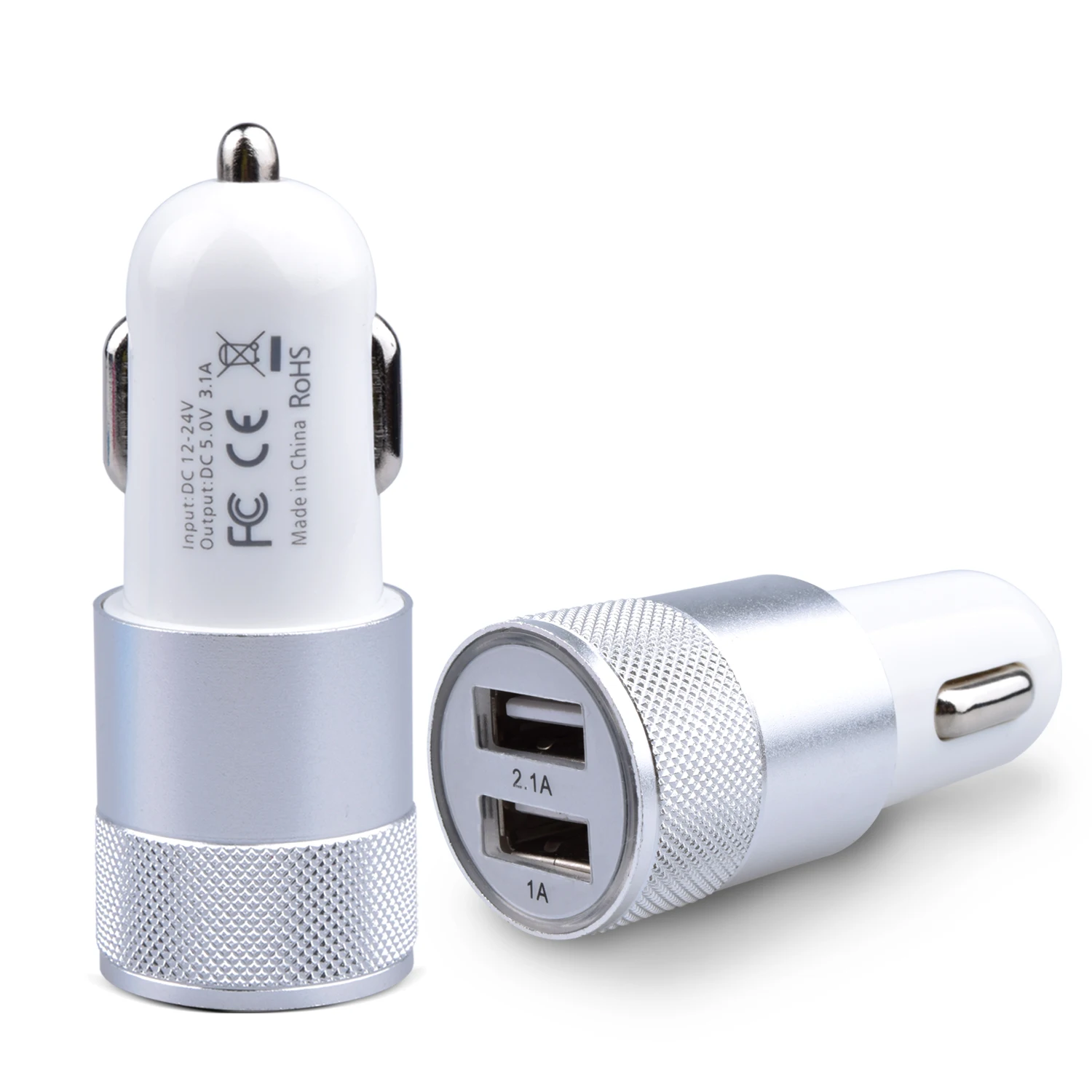 

Car Charging Accessories Dual Usb Car Charger Adapter 2 Usb Port Led Display 3.1a Smart Car Charger For Iphone Mobile Phone, White-gold,white-silver,white-blue,white-red,white-pink,white-black