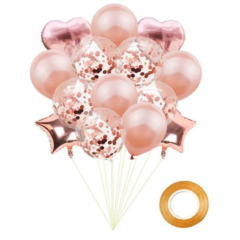 

c 18 inch heart shaped wedding rose gold love balloon package sequined balloon wholesale Birthday party decoration fiesta globos