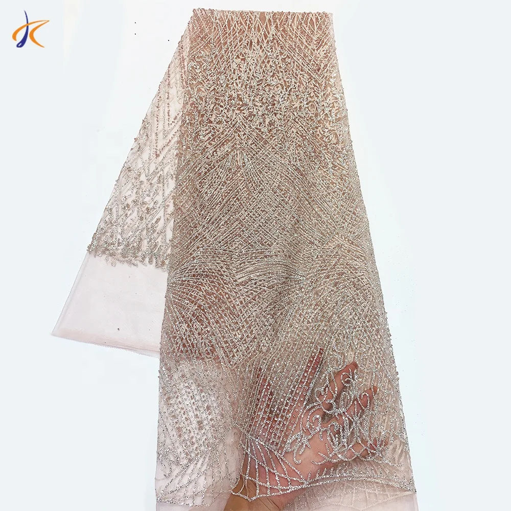 

sterling glitter powder plastic beads craft fabric bride white wedding lace tulle mesh evening dress fabric, Customized color
