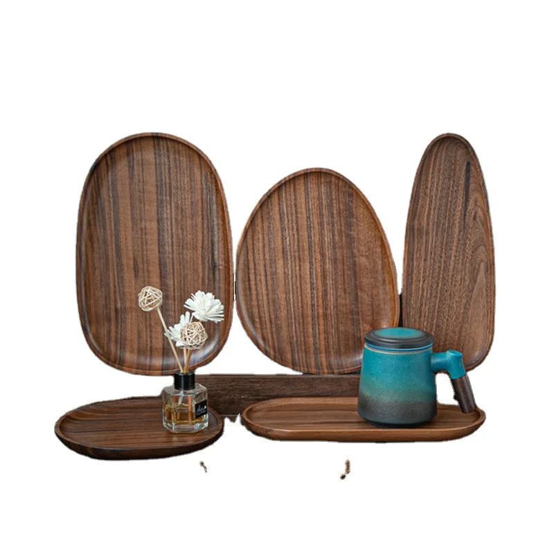 

Whole Irregular Oval cheap dinnerware bamboo solid wood food wooden plate set