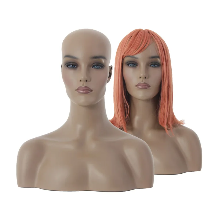 

Makeup Realistic Skin Heads Fiberglass Female Mannequin Head With Shoulders, Customer request