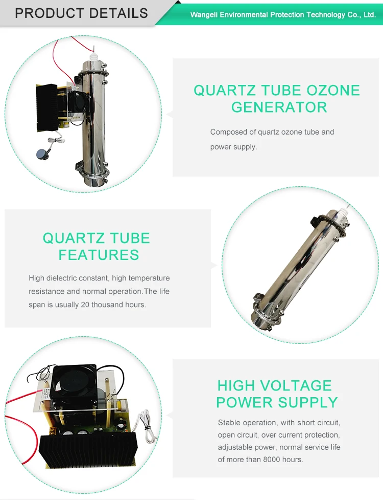 Cellular 100G/H  Ozone Generator Ozone Tube For Water Treatment
