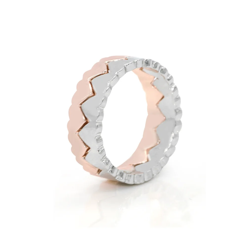 

2020 European and American hip-hop multicolor golden simple lovers hearts rings gold trend fashion popular men's rings wholesale, Gold/sliver