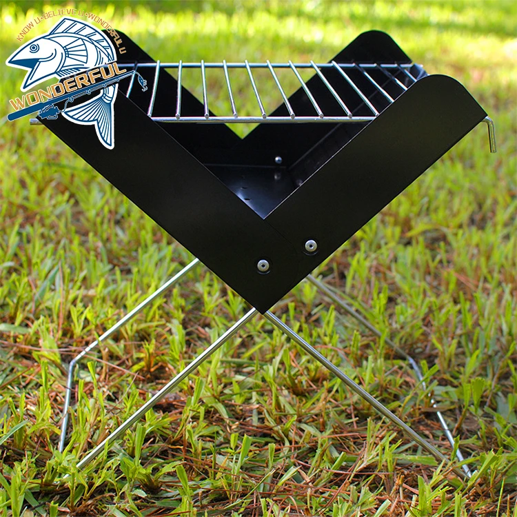 

Wholesale BBQ Stainless Steel Outdoor Picnic X Shape Charcoal Camping Foldable Barbecue Grill