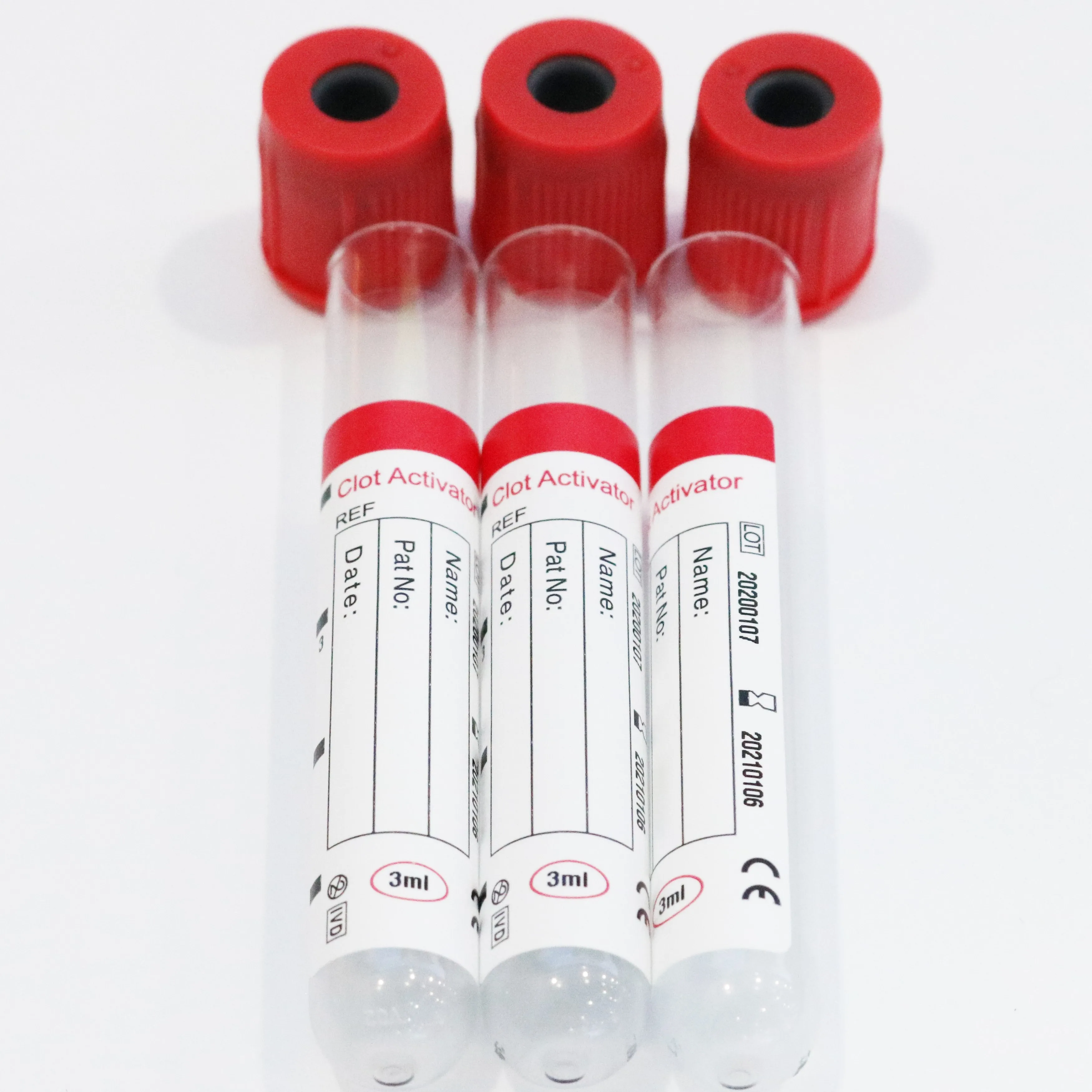 Pet And Glass Vacuum Clot Activator Tube/plain Tube With Clot Activator