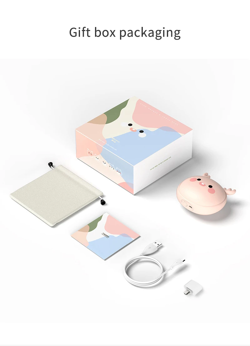 Manufacturers 4000mAh cute powerbank brand warmer mobile power mini gift charger customized LOGO charger cartoon powerbank - ANKUX.COM