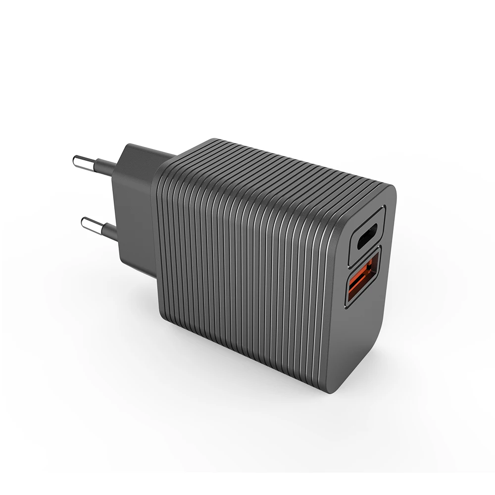 

USB C Fast Charger, 20W Dual-Port PD USB C/QC 3.0 Wall Charger, Portable Travel Power Adapter Compatible with smart phones, Black white customized