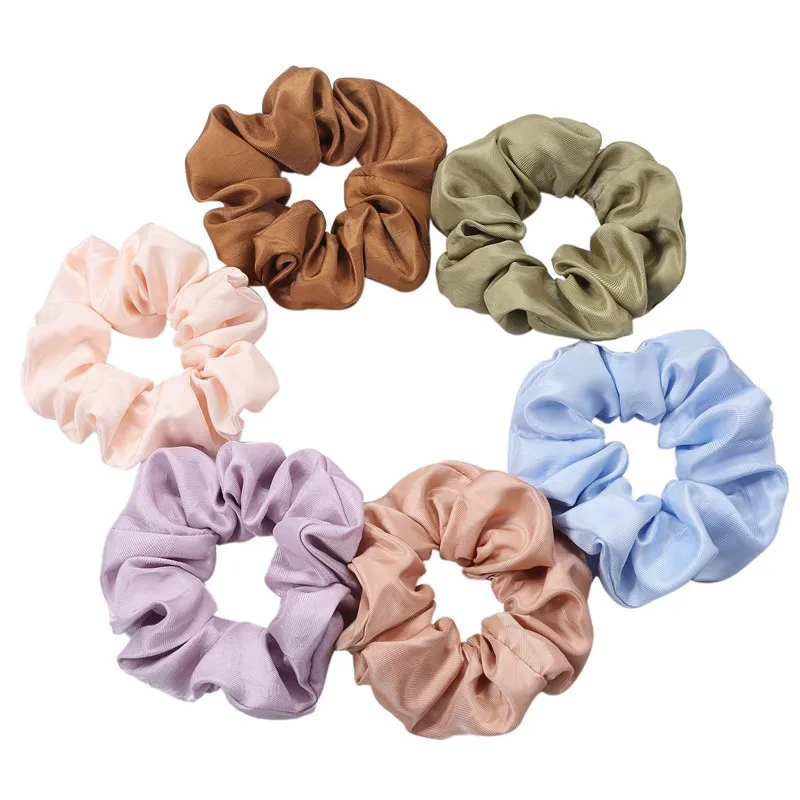 

YJL Fashion Women Girls Hair Scrunchies Solid Color Stretch Elastic Scrunchies Elegant Hair Scrunchies