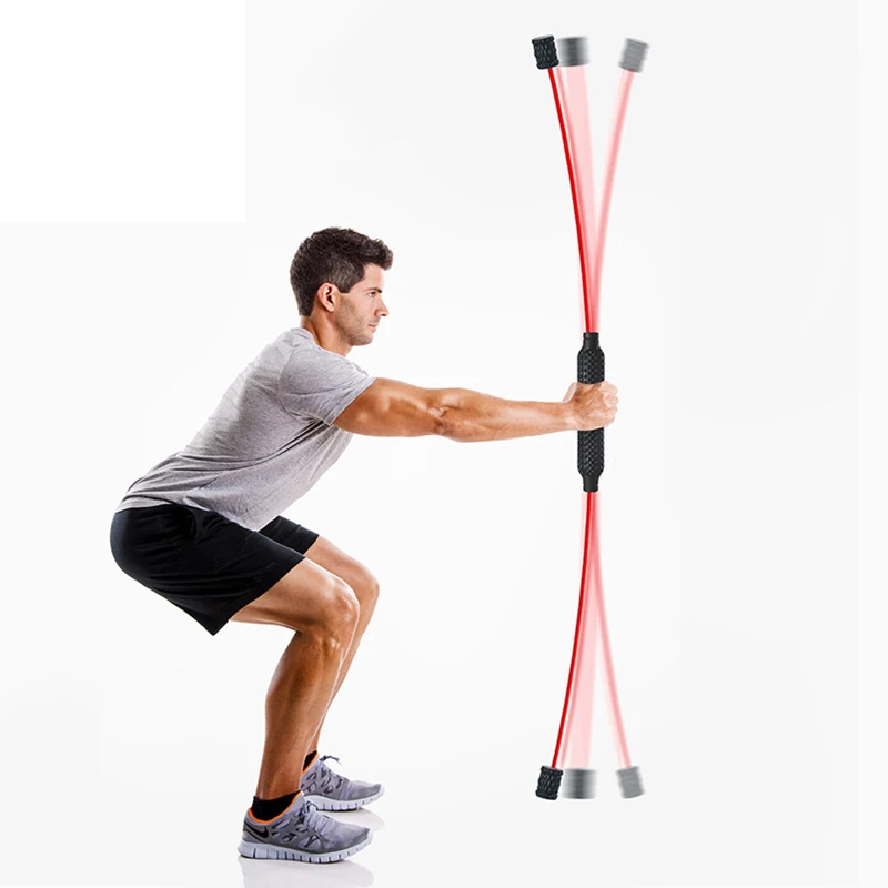 

Multi-Function Training Stick Fitness Exercise Elastic Stick Vibrating Rod Phyllis Tremble Yoga Wand, Black, red