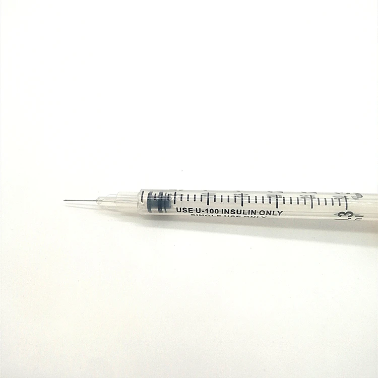 
Disposable Double Cap Insulin Syringe With Fixed Needle 