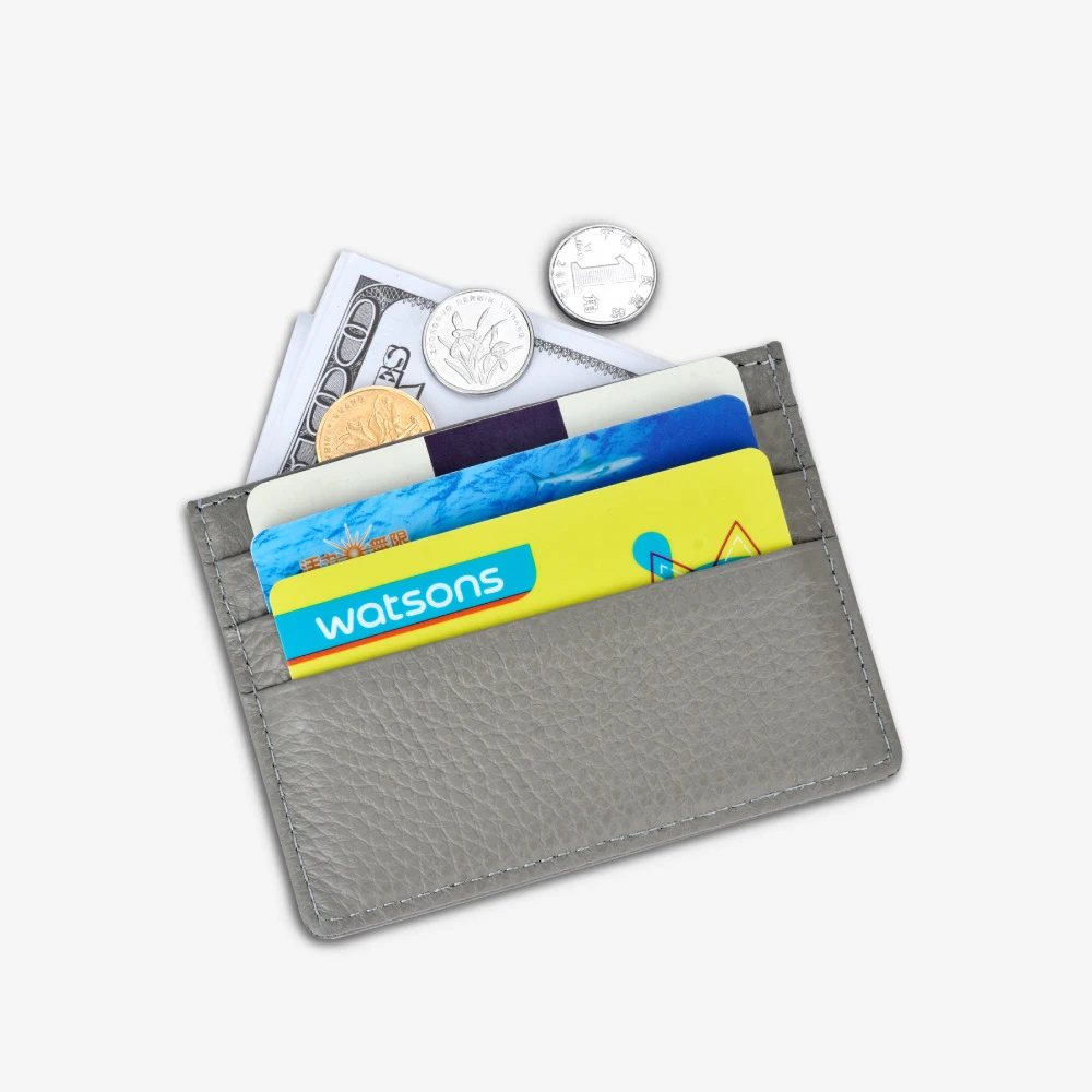 

Goods in stock Wholesale Custom slim PU leather simple unisex id card holder small Pack wallet
