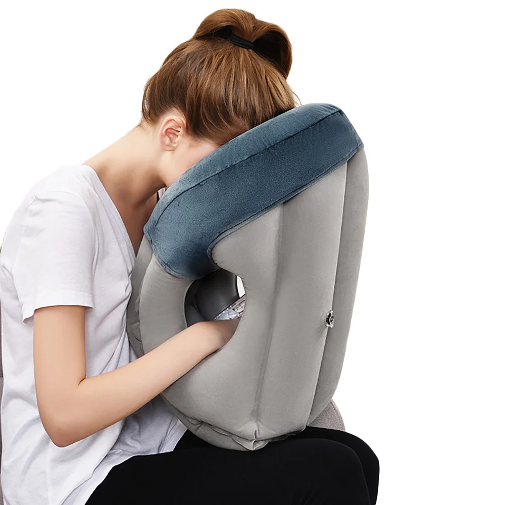Comfort Inflatable Travel Pillow For Airplane Neck Head Rest Face