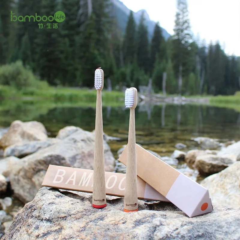 

Eco friendly natural bamboo toothbrush case 100% biodegradable charcoal tooth brush for kids and adults BPA free